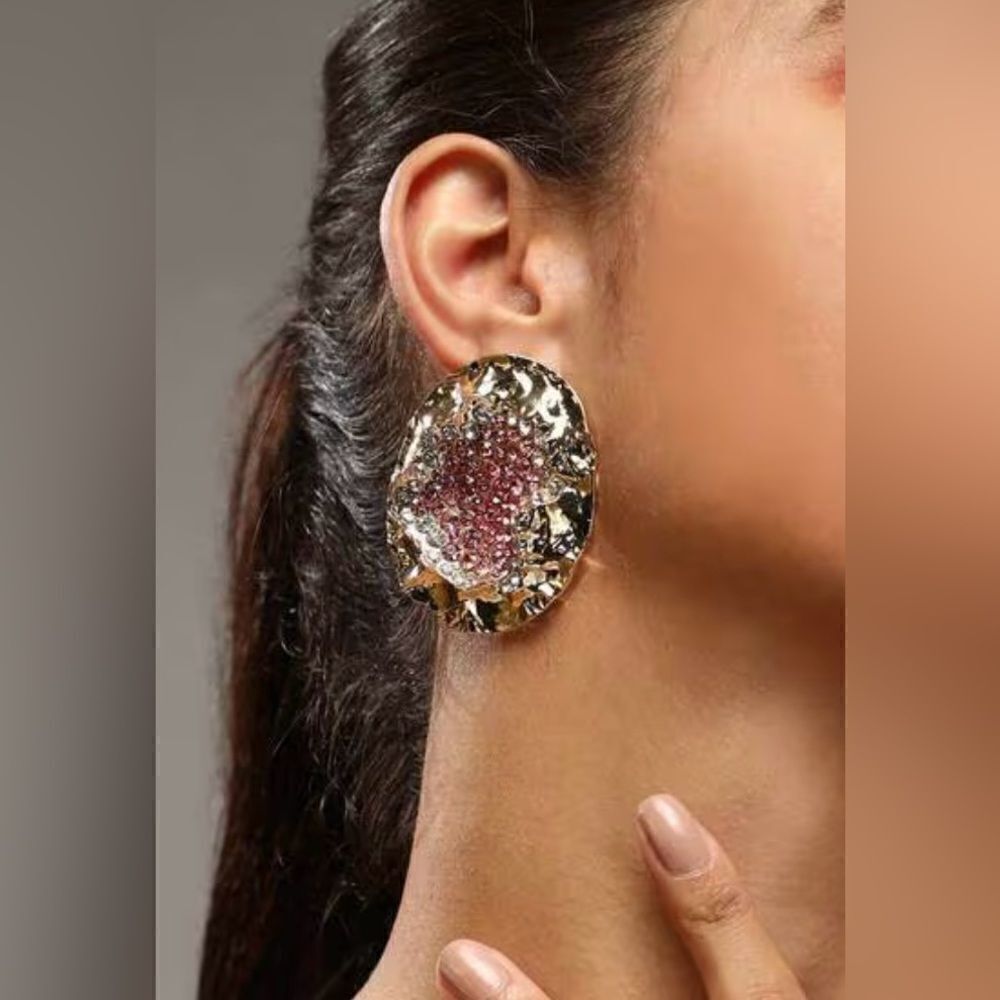 Pink  statement earrings A264